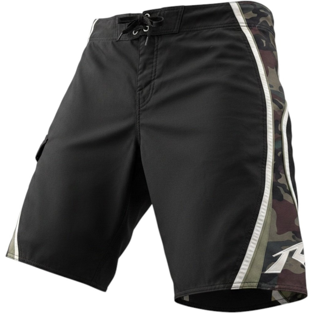 Rusty Board Shorts Mens 34 Black Camo R.Evolution Cargo Pocket Performance